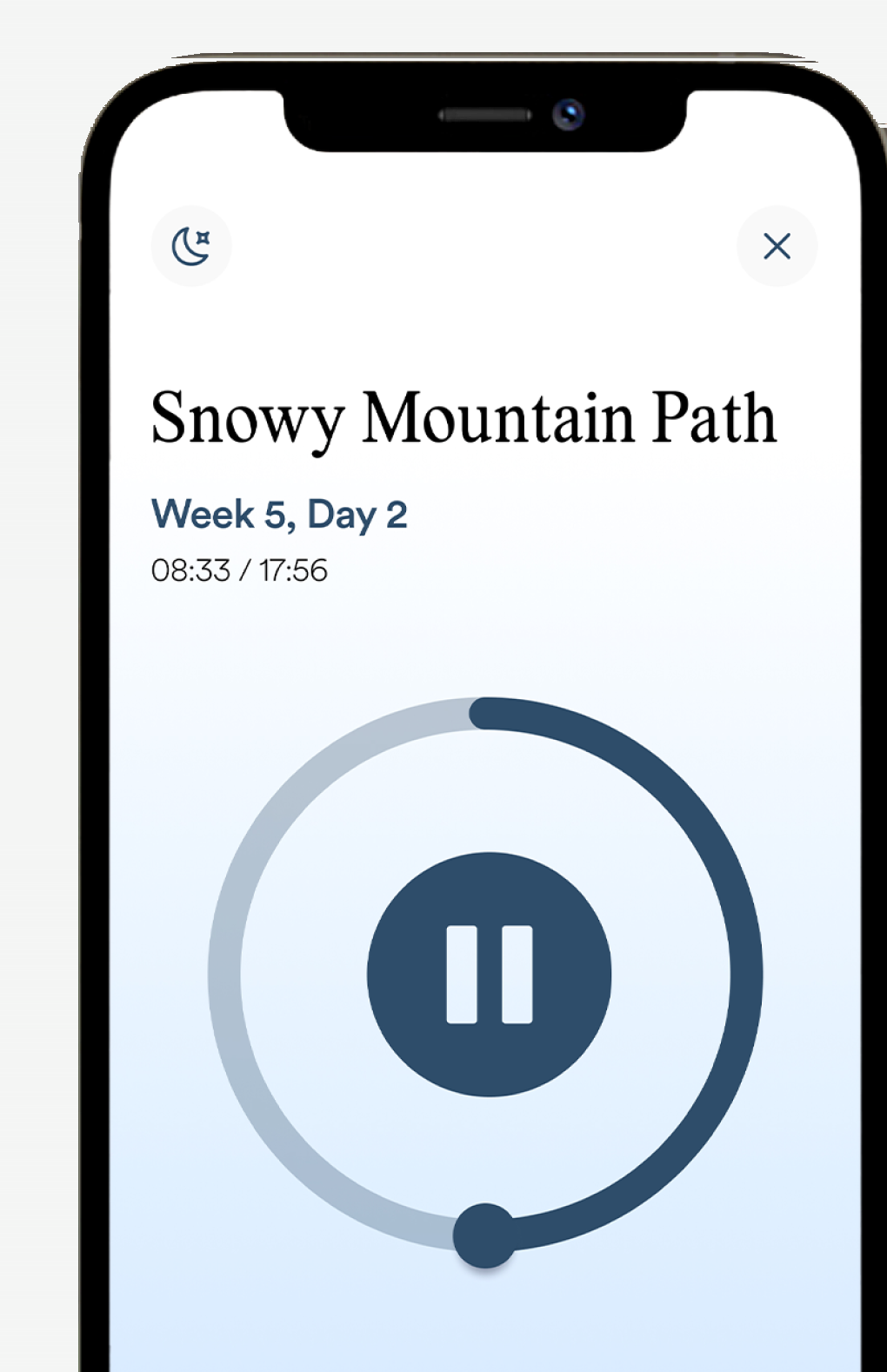 The Evia app playing a hypnotherapy session
